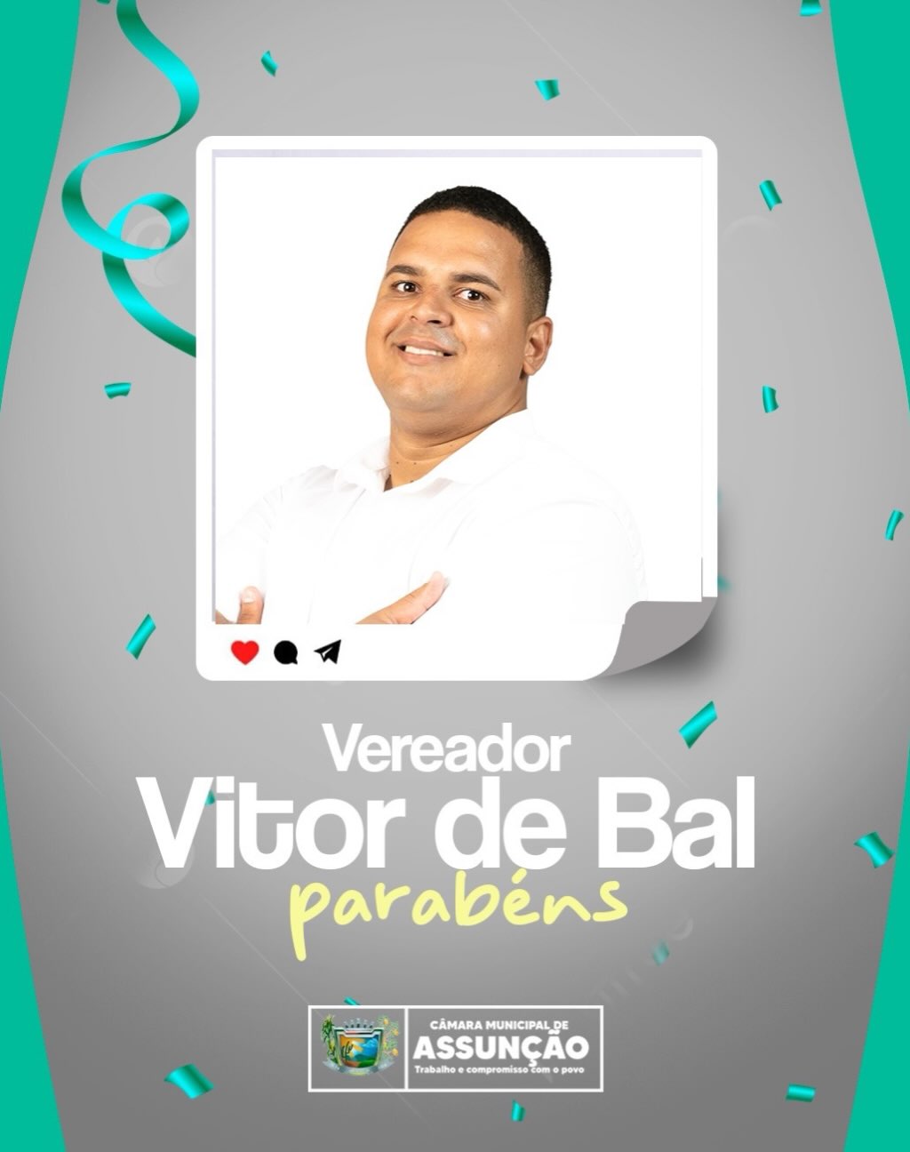 Parabéns vereador Vitor. Que Deus lhe conceda saúde, paz e sucesso sempre 🥳🥳🥳