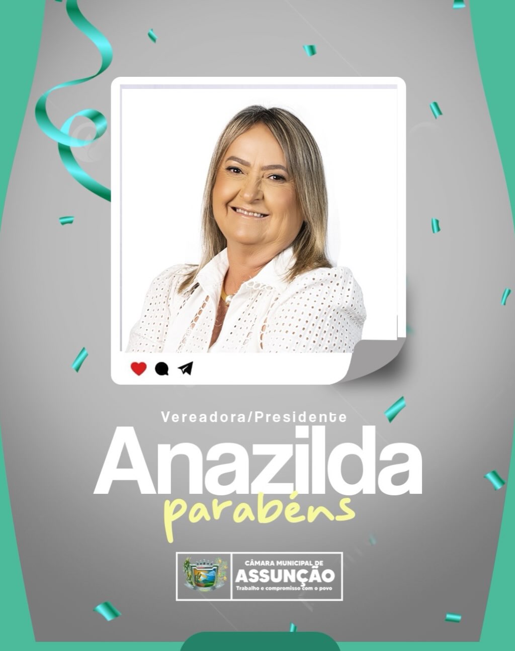 Câmara parabeniza presidente vereadora Ana Zilda Queiroz