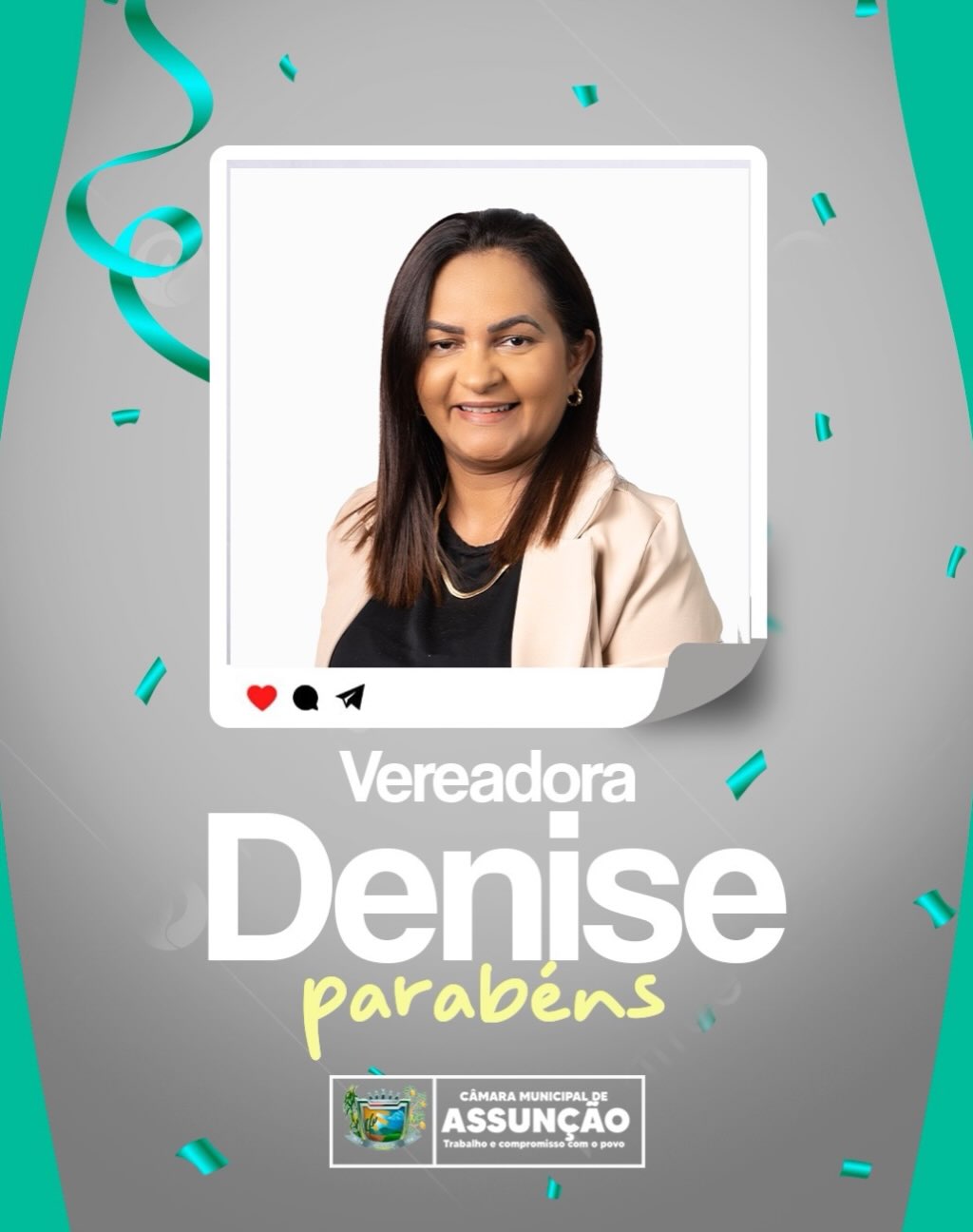 Câmara parabeniza vereadora Denise pelo seu aniversário