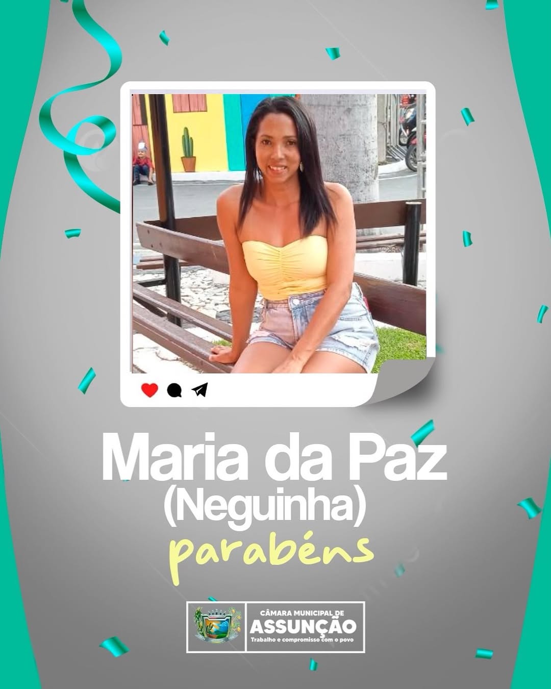 Câmara parabeniza Maria da Paz por seu aniversário