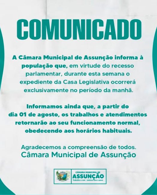 COMUNICADO IMPORTANTE!