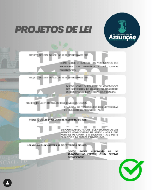 Projetos de Lei aprovados em sessão do dia 19 de fevereiro de 2025.