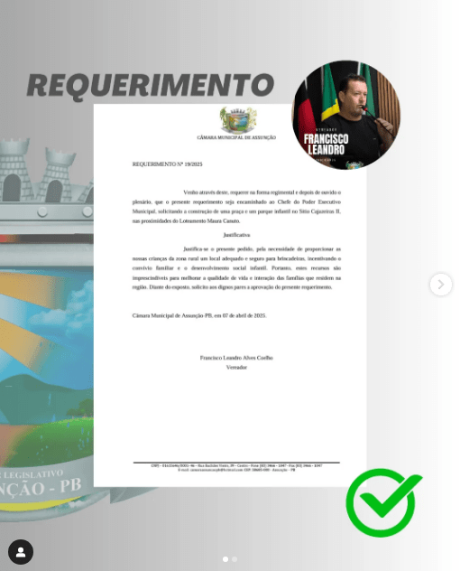 Vereador Francisco Leandro apresenta Requerimentos na Sessão Ordinária da Câmara de Assunção