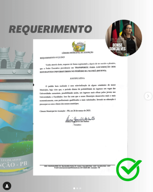 Vereadora Denise Gonçalves apresenta Requerimentos na Câmara de Assunção
