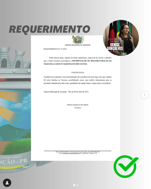 Vereadora Denise Gonçalves apresenta Requerimentos na Sessão Ordinária da Câmara de Assunção